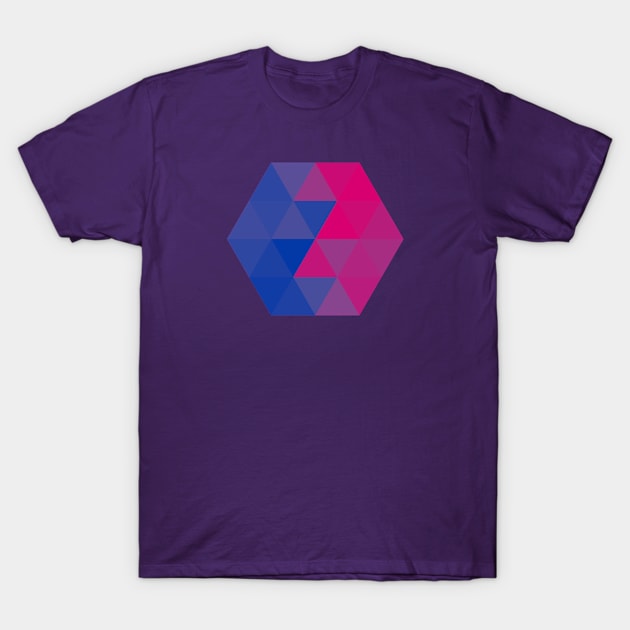 Bisexual Pride Faceted Hexagon T-Shirt by VernenInk